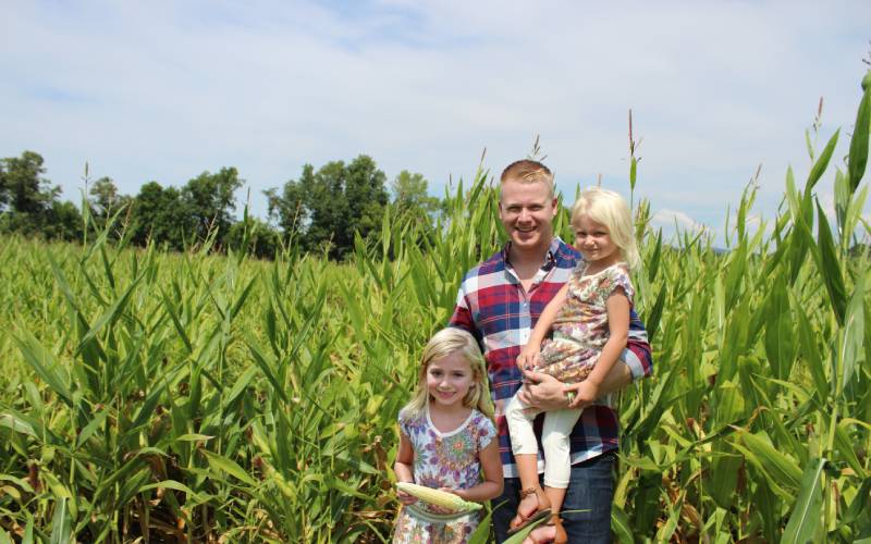 Family in Corn Maze