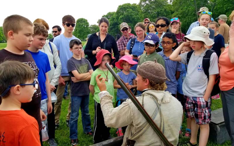 Soldier with group of kids