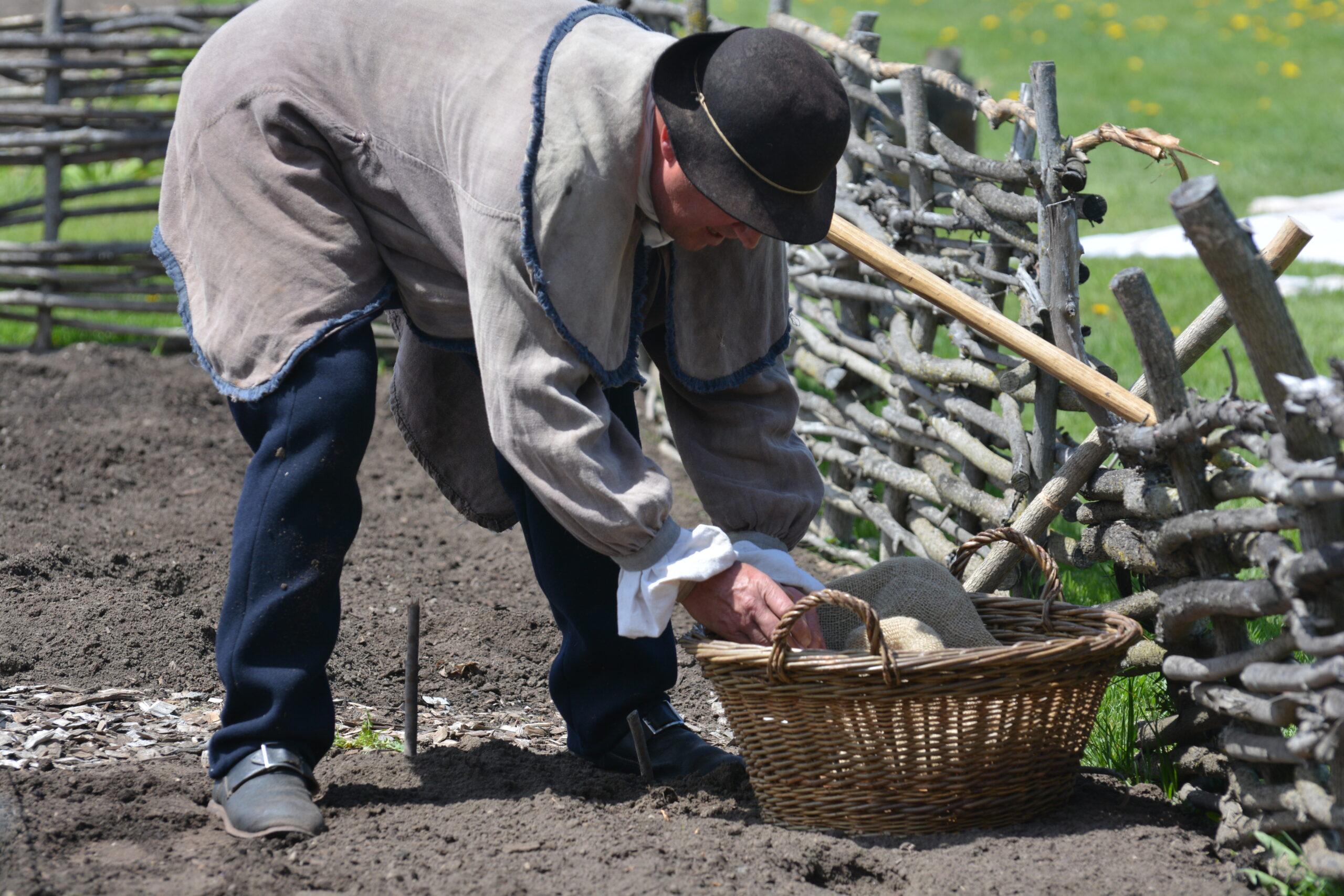 soldiers gardening