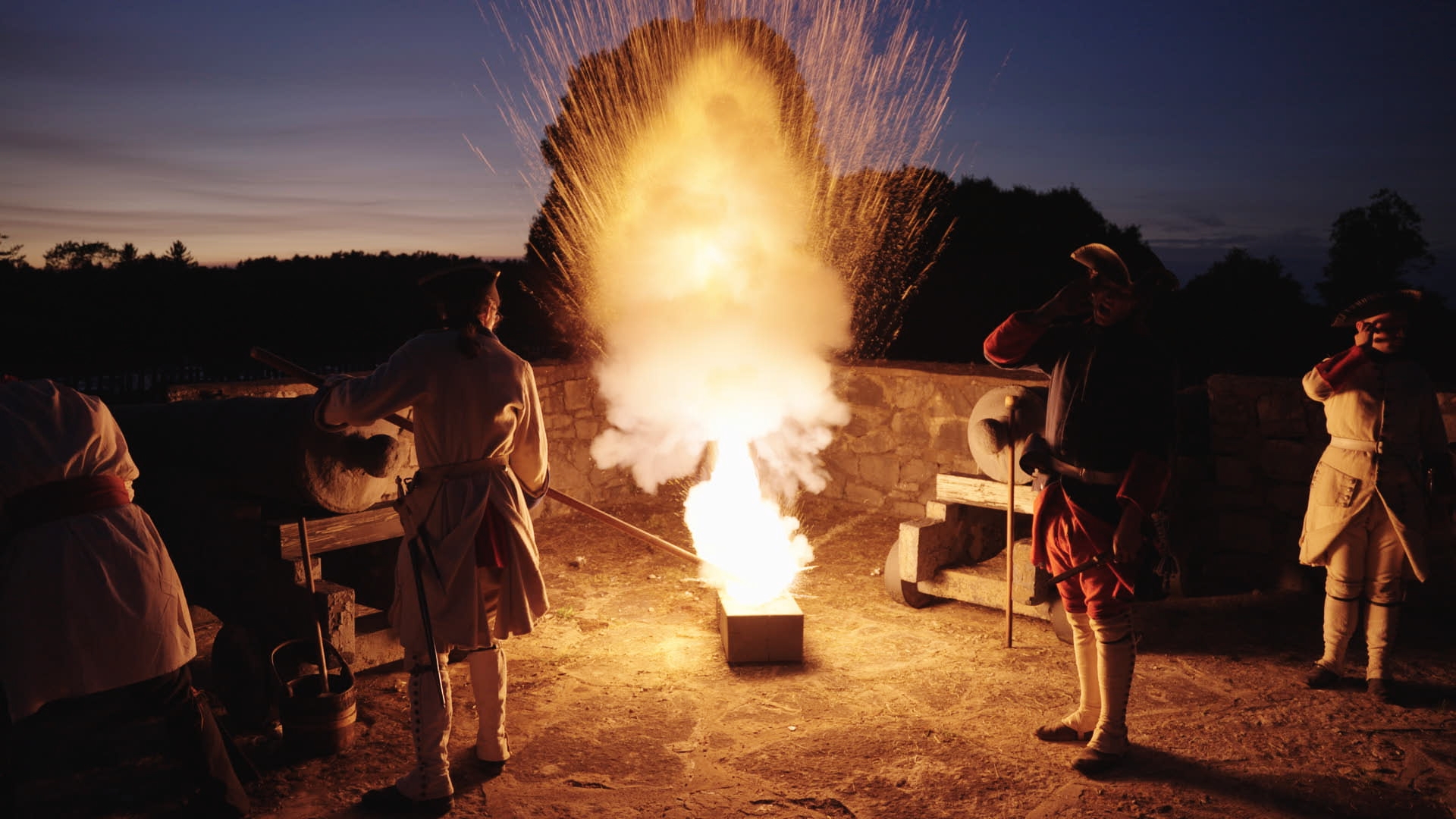Cannon Demonstration at Night